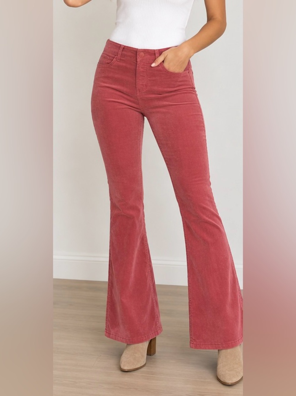 NWT We The Free Garnet Royale Corduroy Flare Pants Size 29